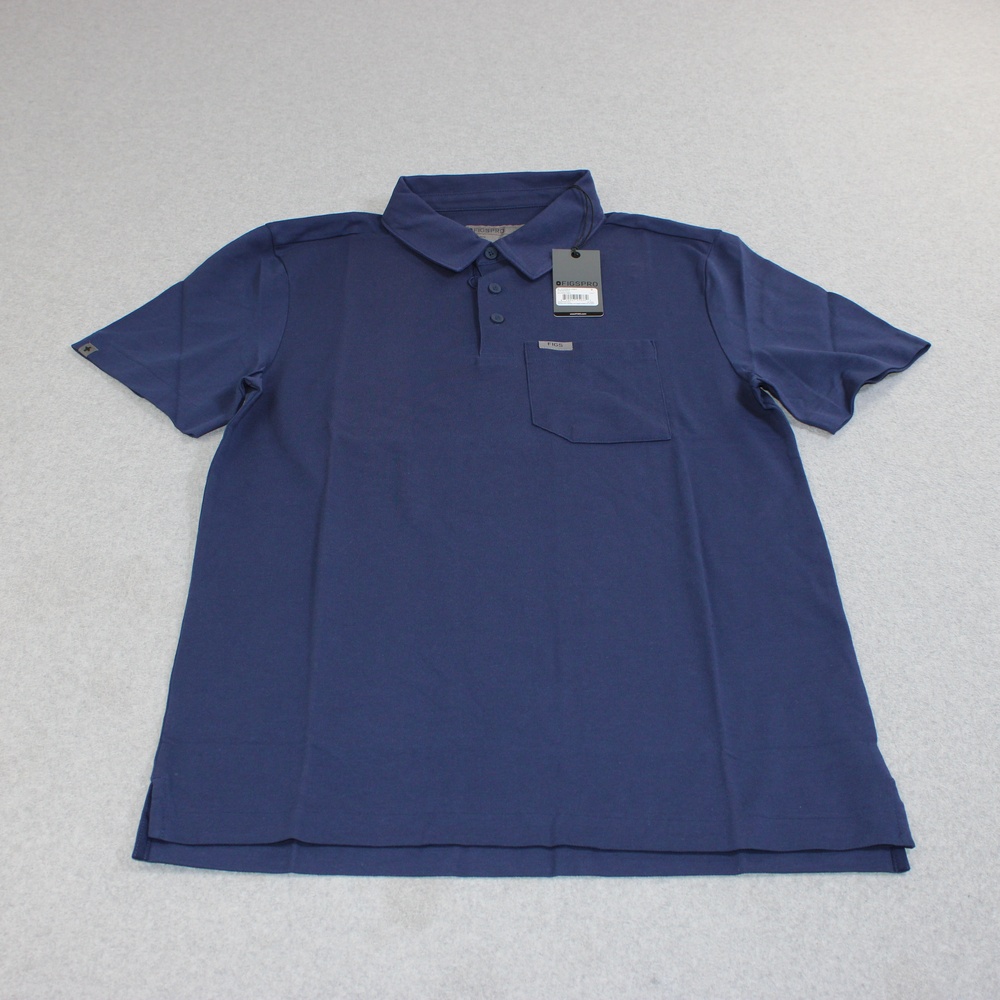 FIGS FIGSPRO Polo Shirt Men Small Blue Technical Pique Scrub Medical Workwear